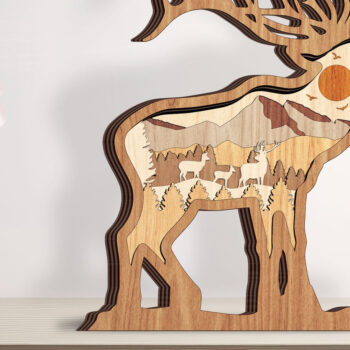 Intra απο ξύλο plywood 3mm-4mm πάχος κομμένου ζώου σε επίπεδο σχεδίασης πακέτου 6 Δίασταση 10x10 cm INTRAFABR-95129994 - Image 6