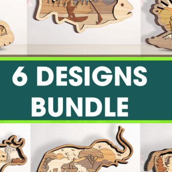 Intra απο ξύλο plywood 3mm-4mm πάχος κομμένων ζώων με στρώσεις πακέτου 6 σχεδίων Δίασταση 10x10 cm INTRAFABR-95130512 - Image 1