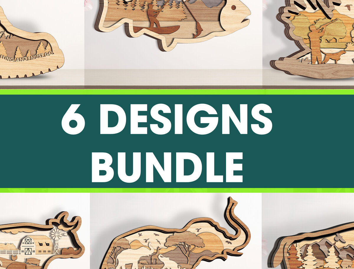 Intra απο ξύλο plywood 3mm-4mm πάχος κομμένων ζώων με στρώσεις πακέτου 6 σχεδίων Δίασταση 10x10 cm INTRAFABR-95130512