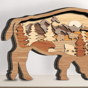 Intra απο ξύλο plywood 3mm-4mm πάχος κομμένων ζώων με στρώσεις πακέτου 6 σχεδίων Δίασταση 10x10 cm INTRAFABR-95130512 - Image 3