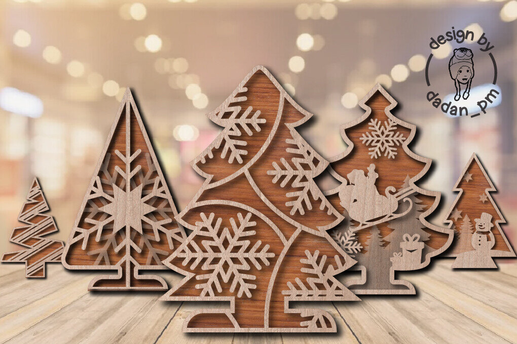 Intra απο ξύλο plywood 3mm-4mm πάχος Δέσμη Χριστουγεννιάτικου Δέντρου Δίασταση 15x15 cm INTRAFABR-104876766