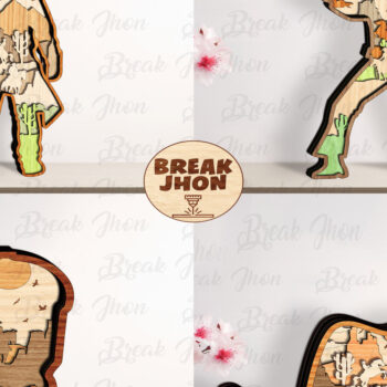 Intra απο ξύλο plywood 3mm-4mm πάχος Cowboy Multilayer Cut  File Δίασταση 15x15 cm INTRAFABR-112743078 - Image 1