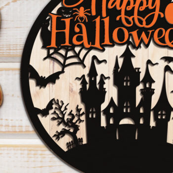 Intra απο ξύλο plywood 3mm-4mm πάχος Halloween Door Hanger Δίασταση 15x15 cm INTRAFABR-103251451 - Image 2