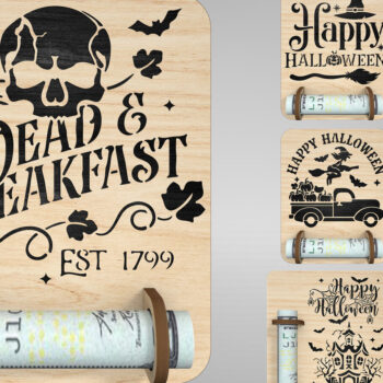 Intra απο ξύλο plywood 3mm-4mm πάχος Halloween Money Holder Δίασταση 15x15 cm INTRAFABR-110178029 - Image 1