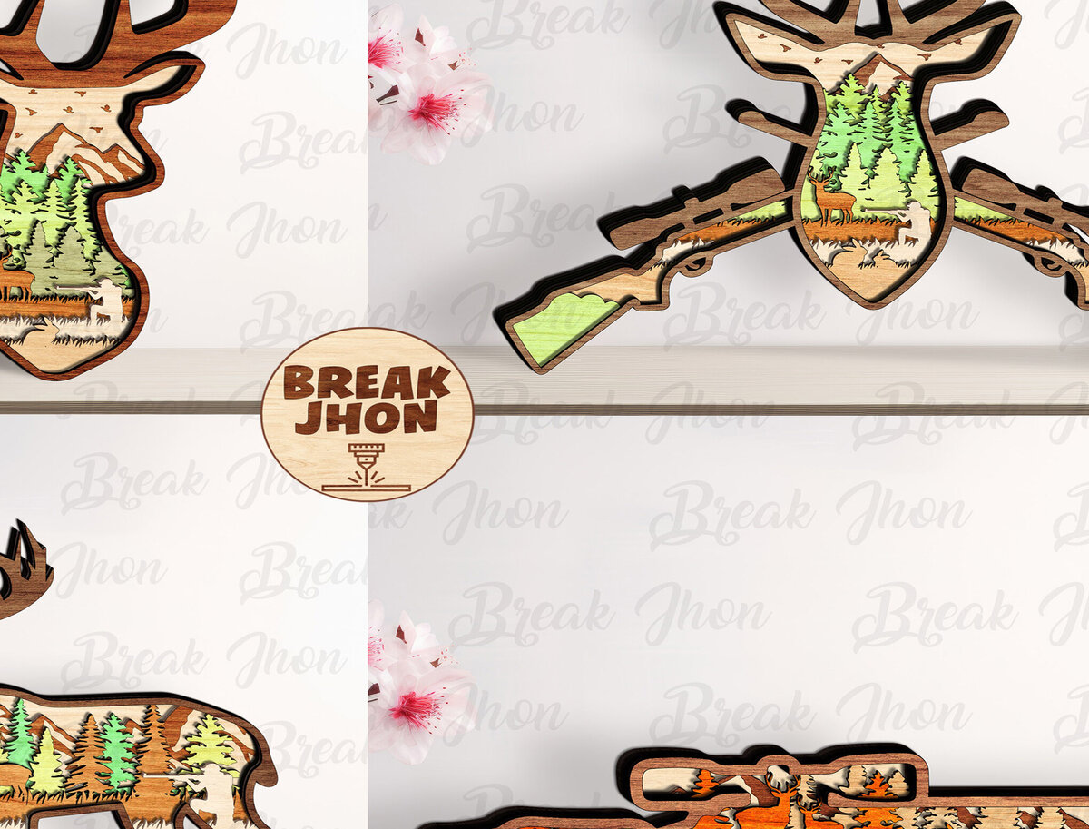 Intra απο ξύλο plywood 3mm-4mm πάχος Hunting Layer Stand Cut File Δίασταση 15x15 cm INTRAFABR-112743024