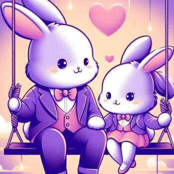 Intra απο ξύλο plywood 3mm-4mm πάχος Δέσμη ενός αξιολάτρευτου κουνελιού ζευγαριού στο Lo Δίασταση 8x8 cm INTRAFABR-98024393 - Image 3