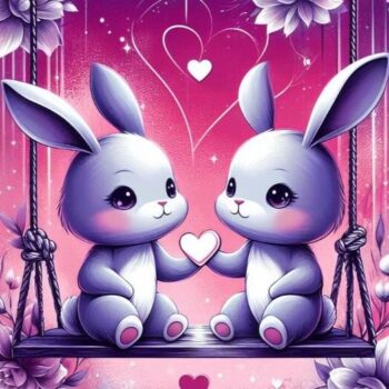 Intra απο ξύλο plywood 3mm-4mm πάχος Δέσμη ενός αξιολάτρευτου κουνελιού ζευγαριού στο Lo Δίασταση 8x8 cm INTRAFABR-98024393 - Image 4