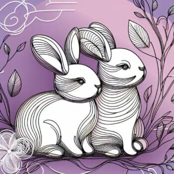 Intra απο ξύλο plywood 3mm-4mm πάχος Δέσμη ενός αξιολάτρευτου κουνελιού ζευγαριού στο Th Δίασταση 8x8 cm INTRAFABR-98024049 - Image 2