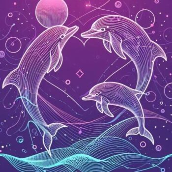 Intra απο ξύλο plywood 3mm-4mm πάχος Δέσμη των δελφινιών αγάπης στη βαθιά θάλασσα Δίασταση 8x8 cm INTRAFABR-98022235 - Image 2