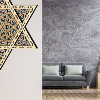 Intra απο ξύλο plywood 3mm-4mm πάχος STARs του DAVID Δίασταση 40x40 cm INTRAFABR-57429860 - Image 2