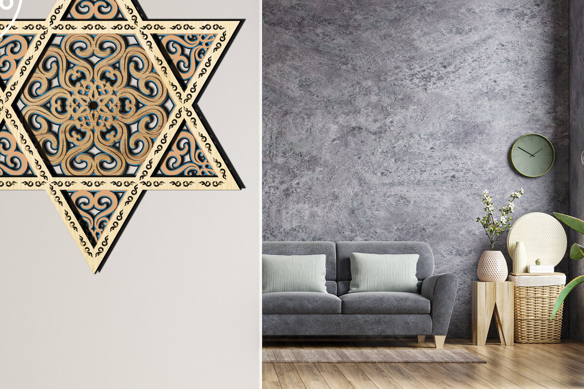 Intra απο ξύλο plywood 3mm-4mm πάχος STARs του DAVID Δίασταση 40x40 cm INTRAFABR-57429860 - Image 2