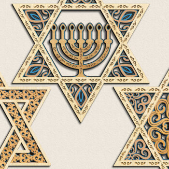 Intra απο ξύλο plywood 3mm-4mm πάχος STARs του DAVID Δίασταση 40x40 cm INTRAFABR-57429860 - Image 3