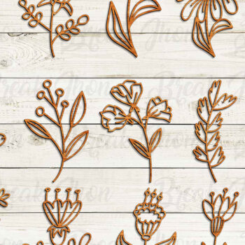 Intra απο ξύλο plywood 3mm-4mm πάχος Wildflowers Cut  Δίασταση 15x15 cm INTRAFABR-114051912 - Image 2