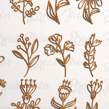 Intra απο ξύλο plywood 3mm-4mm πάχος Wildflowers Cut  Δίασταση 15x15 cm INTRAFABR-114051912 - Image 3
