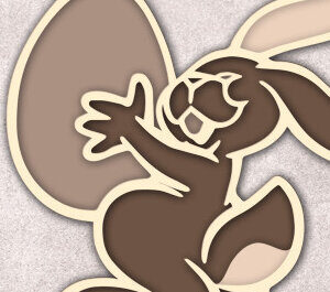 Intra απο ξύλο plywood 3mm-4mm πάχος Λαγουδάκι 3D Δίασταση 30x20 cm INTRAFABR-24867588