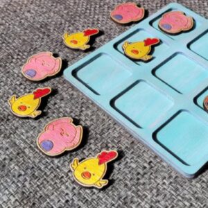 Intra απο ξύλο plywood 3mm-4mm πάχος  Board Game Bunny and Chick Δίασταση 15x15 cm INTRAFABR-9254987 - Image 3