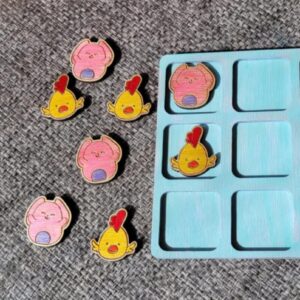 Intra απο ξύλο plywood 3mm-4mm πάχος  Board Game Bunny and Chick Δίασταση 15x15 cm INTRAFABR-9254987 - Image 4