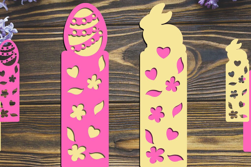 Intra απο ξύλο plywood 3mm-4mm πάχος Bunny Bookmark , Πασχαλινό αυγό Papercut Δίασταση 2x7 cm INTRAFABR-91451104
