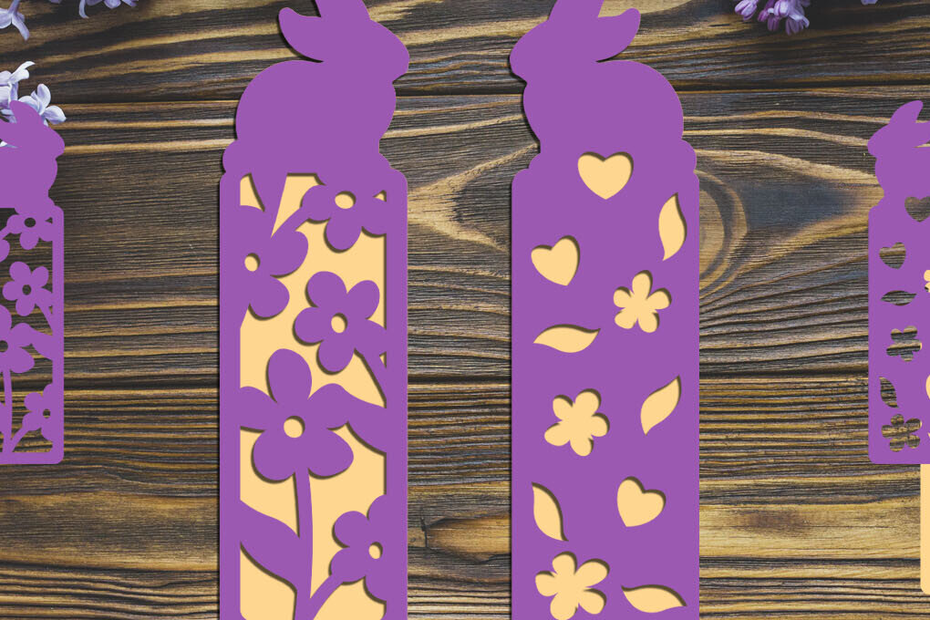 Intra απο ξύλο plywood 3mm-4mm πάχος Bunny Bookmark , Πασχαλινό χαρτί Δίασταση 2x7 cm INTRAFABR-91450626