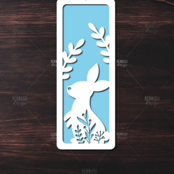Intra απο ξύλο plywood 3mm-4mm πάχος Bunny Bookmarks Paper Cut Cut  Δίασταση 15x15 cm INTRAFABR-119111866 - Image 1