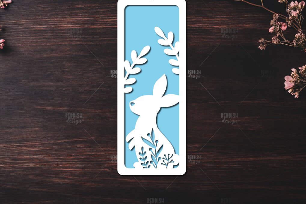 Intra απο ξύλο plywood 3mm-4mm πάχος Bunny Bookmarks Paper Cut Cut  Δίασταση 15x15 cm INTRAFABR-119111866