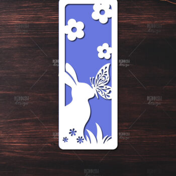 Intra απο ξύλο plywood 3mm-4mm πάχος Bunny Bookmarks Paper Cut Cut  Δίασταση 15x15 cm INTRAFABR-119111889 - Image 1