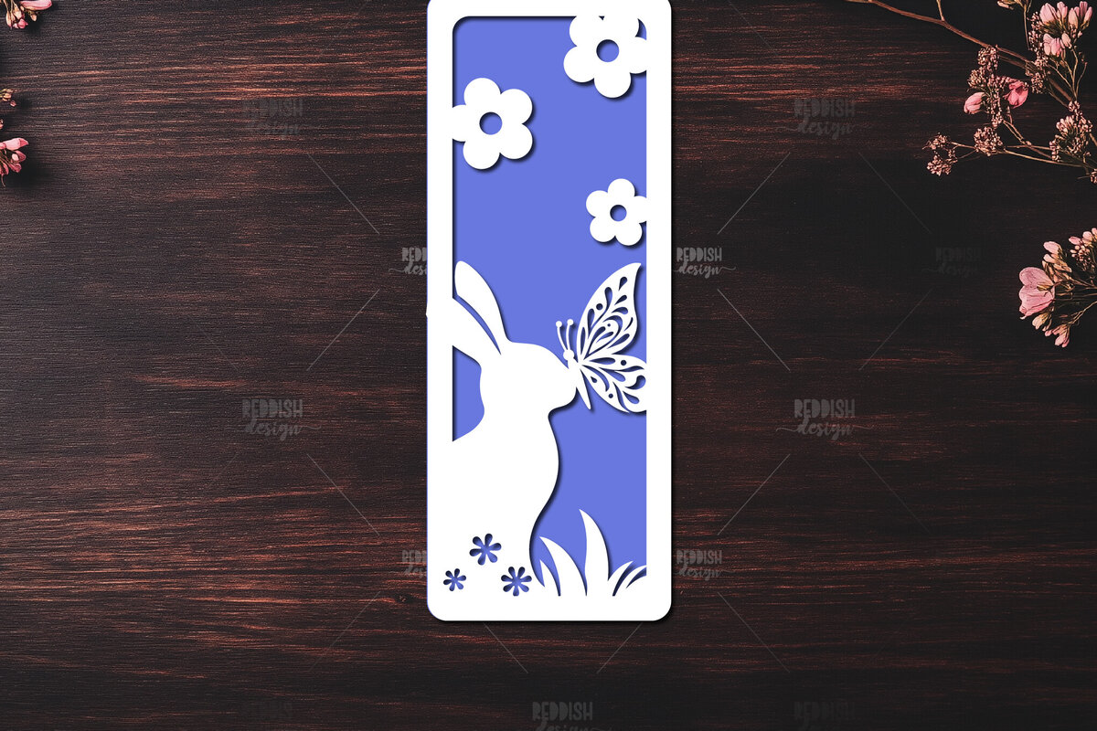 Intra απο ξύλο plywood 3mm-4mm πάχος Bunny Bookmarks Paper Cut Cut  Δίασταση 15x15 cm INTRAFABR-119111889