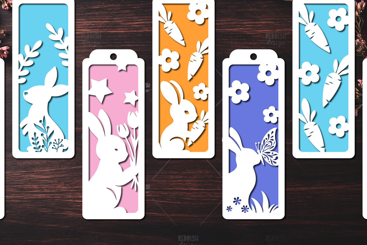 Intra απο ξύλο plywood 3mm-4mm πάχος Bunny Bookmarks Paper Cut Cut  Δίασταση 15x15 cm INTRAFABR-119111933