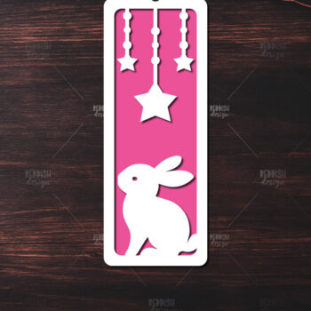Intra απο ξύλο plywood 3mm-4mm πάχος Bunny Bookmarks Paper Cut Cut  Δίασταση 15x15 cm INTRAFABR-119111840 - Image 1