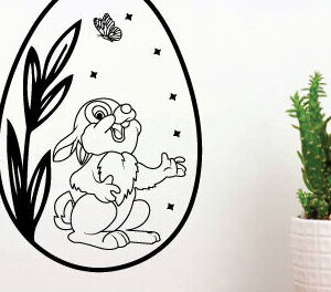 Intra απο ξύλο plywood 3mm-4mm πάχος Κουνελάκι Butterfly Μεταλλική τέχνη Δίασταση 40x40 cm INTRAFABR-65454285