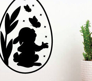 Intra απο ξύλο plywood 3mm-4mm πάχος κοπής με λέιζερ Bunny Butterfly Δίασταση 40x40 cm INTRAFABR-65454186