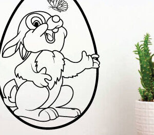 Intra απο ξύλο plywood 3mm-4mm πάχος Μεταλλική διακόσμηση τοίχου με λέιζερ Bunny Butterfly Δίασταση 40x40 cm INTRAFABR-65455108