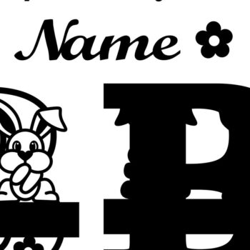 Intra απο ξύλο plywood 3mm-4mm πάχος Κουνελάκι κεφαλαίο μονόγραμμα Γράμμα B Δίασταση 30x20 cm INTRAFABR-72791834 - Image 2