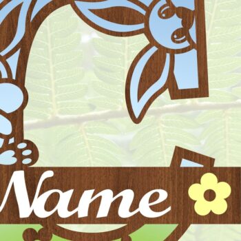 Intra απο ξύλο plywood 3mm-4mm πάχος Κουνελάκι κεφαλαίο μονόγραμμα Γράμμα C Δίασταση 30x20 cm INTRAFABR-72791847 - Image 3