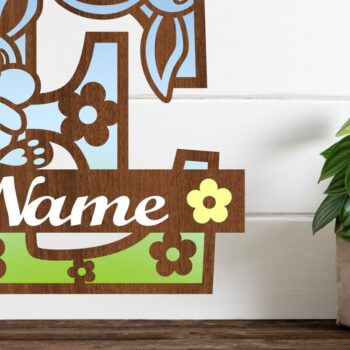 Intra απο ξύλο plywood 3mm-4mm πάχος Κουνελάκι κεφαλαίο μονόγραμμα Γράμμα E Δίασταση 30x20 cm INTRAFABR-72791873 - Image 1