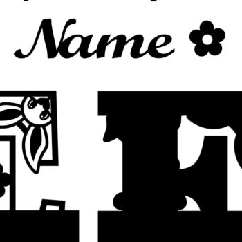 Intra απο ξύλο plywood 3mm-4mm πάχος Κουνελάκι κεφαλαίο μονόγραμμα Γράμμα E Δίασταση 30x20 cm INTRAFABR-72791873 - Image 2