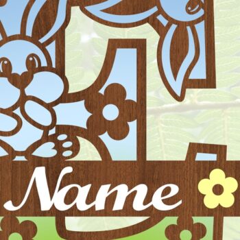 Intra απο ξύλο plywood 3mm-4mm πάχος Κουνελάκι κεφαλαίο μονόγραμμα Γράμμα E Δίασταση 30x20 cm INTRAFABR-72791873 - Image 3