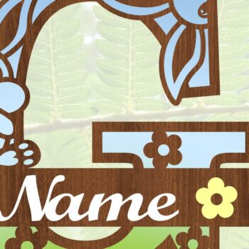 Intra απο ξύλο plywood 3mm-4mm πάχος Κουνελάκι κεφαλαίο μονόγραμμα Γράμμα G Δίασταση 30x20 cm INTRAFABR-72791901 - Image 3