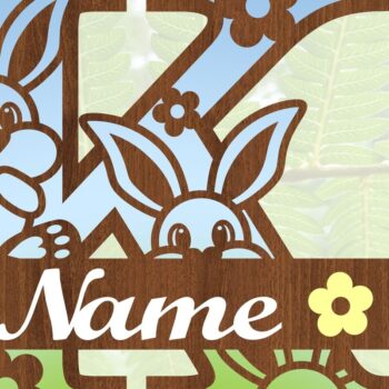 Intra απο ξύλο plywood 3mm-4mm πάχος Κουνελάκι κεφαλαίο μονόγραμμα Γράμμα K Δίασταση 30x20 cm INTRAFABR-72791966 - Image 3