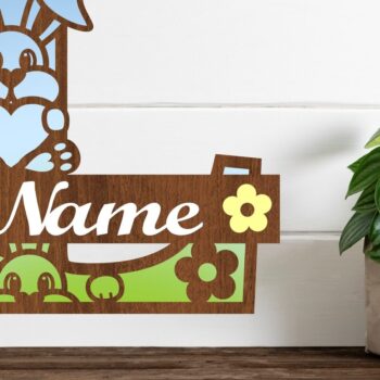 Intra απο ξύλο plywood 3mm-4mm πάχος Κουνελάκι κεφαλαίο μονόγραμμα Γράμμα L Δίασταση 30x20 cm INTRAFABR-72791978 - Image 1