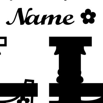 Intra απο ξύλο plywood 3mm-4mm πάχος Κουνελάκι κεφαλαίο μονόγραμμα Γράμμα L Δίασταση 30x20 cm INTRAFABR-72791978 - Image 2