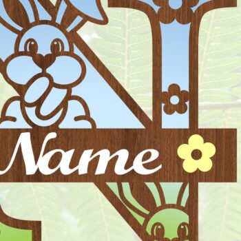 Intra απο ξύλο plywood 3mm-4mm πάχος Κουνελάκι κεφαλαίο μονόγραμμα Γράμμα N Δίασταση 30x20 cm INTRAFABR-72791998 - Image 3