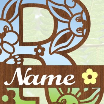 Intra απο ξύλο plywood 3mm-4mm πάχος Μπάνι κεφαλαίο μονόγραμμα Γράμμα R Δίασταση 30x20 cm INTRAFABR-72792092 - Image 3