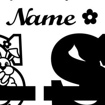 Intra απο ξύλο plywood 3mm-4mm πάχος Κουνελάκι κεφαλαίο μονόγραμμα Γράμμα S Δίασταση 30x20 cm INTRAFABR-72792112 - Image 2