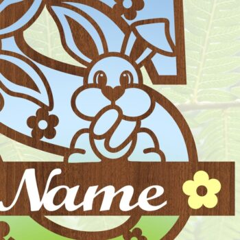 Intra απο ξύλο plywood 3mm-4mm πάχος Κουνελάκι κεφαλαίο μονόγραμμα Γράμμα S Δίασταση 30x20 cm INTRAFABR-72792112 - Image 3