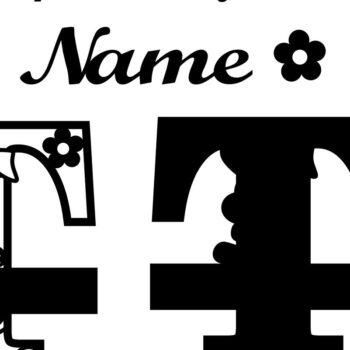 Intra απο ξύλο plywood 3mm-4mm πάχος Κουνελάκι κεφαλαίο μονόγραμμα Γράμμα T Δίασταση 30x20 cm INTRAFABR-72792135 - Image 2