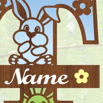 Intra απο ξύλο plywood 3mm-4mm πάχος Κουνελάκι κεφαλαίο μονόγραμμα Γράμμα T Δίασταση 30x20 cm INTRAFABR-72792135 - Image 3