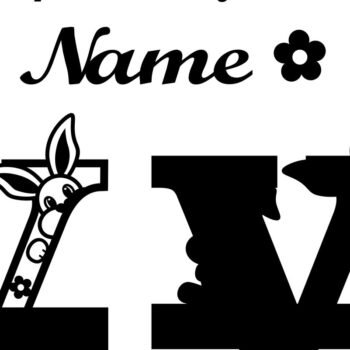 Intra απο ξύλο plywood 3mm-4mm πάχος Κουνελάκι κεφαλαίο μονόγραμμα Γράμμα V Δίασταση 30x20 cm INTRAFABR-72792167 - Image 2