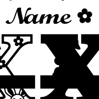 Intra απο ξύλο plywood 3mm-4mm πάχος Κουνελάκι κεφαλαίο μονόγραμμα Γράμμα X Δίασταση 30x20 cm INTRAFABR-72792193 - Image 2