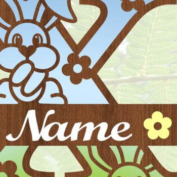 Intra απο ξύλο plywood 3mm-4mm πάχος Κουνελάκι κεφαλαίο μονόγραμμα Γράμμα X Δίασταση 30x20 cm INTRAFABR-72792193 - Image 3